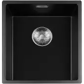 Togo Black Quartz Series spoelbak 3440cm Plug Inox 34BQ-FU-Inox