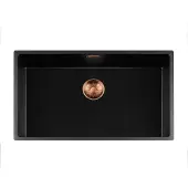 Lorreine Black Quartz Series spoelbak 7440cm Plug Copper 74BQ-FU-Copper