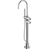 Hotbath Buddy B017 Vrijstaande Badkraan Thermostatisch Geborsteld Nikkel - Messing - Kranen, Badkranen, Vrijstaande Badkranen - 8718924070574