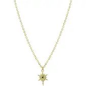 Lucardi Dames Estrella Ketting - Staal - Ketting - Cadeau - 47 cm - Goudkleurig