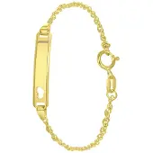 Lucardi Meisjes Armbandje met hanger met plating - Staaf - Cadeau - Echt Zilver - Goudkleurig