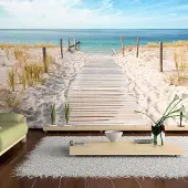 Karo-art 98cm X 70cm - Zelfklevend fotobehang - Vakantie aan het strand, 8 maten, premium print