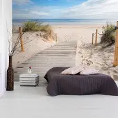 Karo-art 441cm X 315cm - Zelfklevend fotobehang - Op het strand, 8 maten, premium print