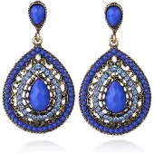 LGT JWLS Druppelvormige Bohemian dames oorbellen Blauw