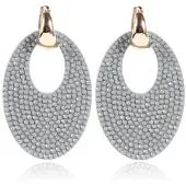 Cilla Jewels Ovale dasmes oorbellen Grijs Goudkleruig