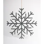 STEELLISH Kerstkaarten houder - Sneeuwvlok - Grijs - Metaal - Kerstversiering - Kaartenhouder - Kerstkaart hanger