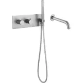 Guido Gusto Inbouw badkraan Rvs twee-knop bediening complete set