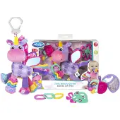 Playgro Geschenkset Stella Eenhoorn - Kraamcadeau - Kadoset - Hangspeeltjes - 3 Bijtpseeltjes - 3 geschakelde ringen
