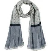 Sarlini Dames Sjaal Zomer Sjaal Blauw-Groen Gebloemd
