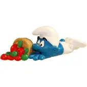 Schleich en De smurfen - Klungelsmurf valt met fruit - +/- 8 cm.
