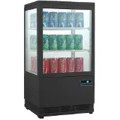 CaterCool Koelvitrine zwart 58l., H81 x B39 x L43, 230V / 180W