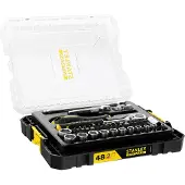 Stanley FATMAX Serie - Dopsleutelset - 48-delig - PRO-STACK - 1/4 inch - Grijper met 120 Tanden