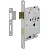 Intersteel badkamer/toiletslot 63/8mm met witte voorplaat 20x175 mm