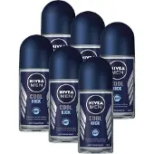 Nivea MEN Cool Kick Anti-Transpirant Deo Roller - Deodorant - 72u Zweet- en Geurbescherming - Voordeelverpakking - 6 x 50 ml