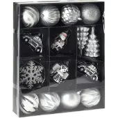 Nampook Xmas Hangdeco Set 20Pcs Zilver kerst
