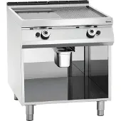 Bartscher Bakplaat Bartscher, gas, 1/2 glad, 1/2 geribbeld, PO, 80(b)x95(h)x90(d), 18kW
