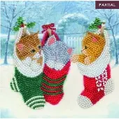 Crystal Art Crystal Card Kit | Diamond painting Christmas Kittens