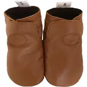 Babysteps leren babyslofjes cognac Bruin Jongens/Meisjes Leer Effen - maat 22/23
