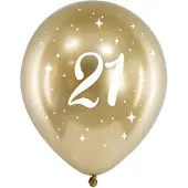 Party Deco Ballonnen '21' Goud - 6 stuks