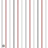 Dutch Wallcoverings Strepen - Wit/Rood/Zilver