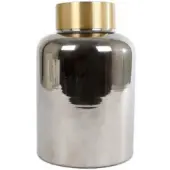 Coppens Vaas Sanne S zilver glas 12x12x19cm