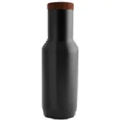 QDO Karaf RVS geborsteld 1 liter met stop van kurk, zwart