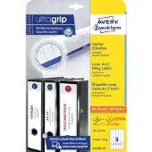 Avery Zweckform AVERY ultragrip Ordnerrugetiket Permanent klevend Smal L4758-25 A4 3,8 x 29,7 cm Wit 30 Vellen à 5 Etiketten