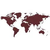 United Entertainment muursticker wereldkaart 180 cm vinyl rood
