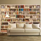 Karo-art 196cm X 140cm - Zelfklevend fotobehang - Boekenkast, 8 maten, premium print