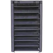 Mira Home Schoenenrek – Metalen Schoenenrek – Basic – Stof - Grijs - 88x28x160