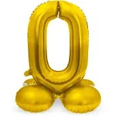 Folat Folieballon met Standaard Goud - Cijfer 0