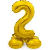 Folat Folieballon met Standaard Goud - Cijfer 2