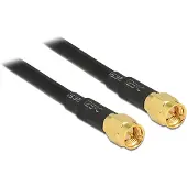 DeLOCK WiFi-antenne Aansluitkabel [1x SMA-stekker - 1x SMA-stekker] 10.00 m Zwart Vergulde steekcontacten