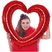 Folat Folieballon selfie hart rood (rood)