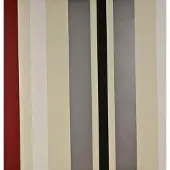 Dutch Wallcoverings Papierbehang - Streep - Crème/rood/zwart