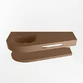 Mondiaz riva 120 cm wastafel met planchet kleur rust. Wastafel dulcet links 1 kraangaten kleur rust.