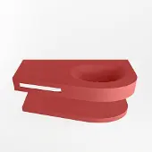 Mondiaz Riva 100cm wastafel met planchet Fire en wastafel rechts 0 kraangaten Fire