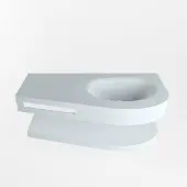 Mondiaz Riva 100cm wastafel met planchet Clay en wastafel rechts 1 kraangaten Clay