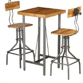 vidaXL Barset massief gerecycled teakhout 3-delig