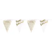 Folat Slinger ‘Happy Birthday’ Goud Wit - 6 Meter