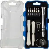 Deltaco VK-50 Smartphone reparatie gereedschap set, lichtmetalen schroevendraaier, zuignap, 17-delig, zwart