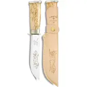 Marttiini Lapp 255010 Stainless, Curly Birch, vaststaand mes