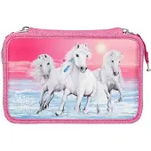 Depesche Etui Glitter 3-vaks 20 Cm Polyester Roze 44-delig