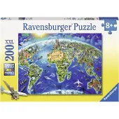 Ravensburger Puzzle - Carte du monde, 200 pièces