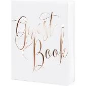 Party Deco Gastenboek Gastenboek 20 x 24,5 cm, Wit/Roosgoud (20 x 24,5 cm)