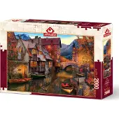 Art puzzle : Puzzel met huizen aan een kanaal, 2000 stukjes