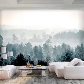 Karo-art 245cm X 175cm - Zelfklevend fotobehang - Winter bos , Premium Print