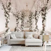 Karo-art 294cm X 210cm - Zelfklevend fotobehang - Bloemen Kamer , Premium Print