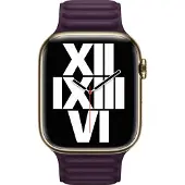 Apple Watch 42/44/45 mm Leather Link Horlogeband Donkere kers - Medium/Large