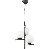 TRIO Hanglamp Pure 3-lichts zwart met witte bollen